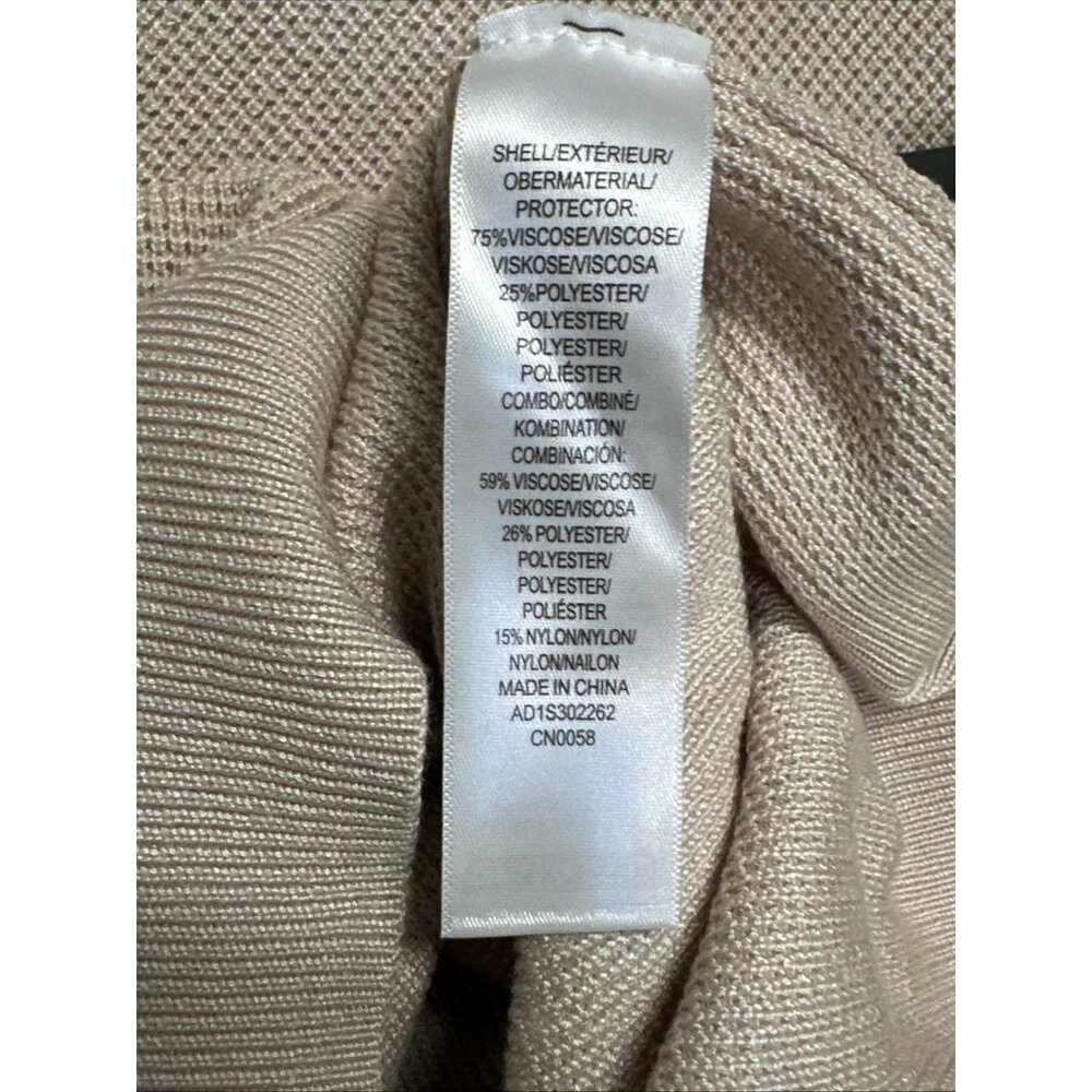 Adrianna Papell Women's Medium Crew Neck Sweater 3/4 Mesh Champagne Blush - Picture 12 of 16